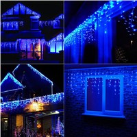 Romantic 224LED Home Christmas Xmas Festival Wedding Blue Gorgeous Curtain String Light Decoration 5M
