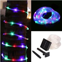 7M 50 LED Solar Powered Waterproof Tube Flexible Light Fairy String Rope Strips for Christmas holidays outdoor