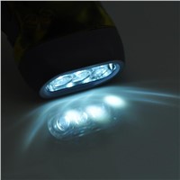 Hand Cranked 30lm 3-LED White Light Dynamo Flashlight LED Lamp Portable Light with Strap