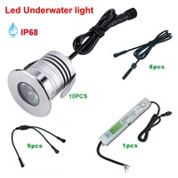 IP68 Waterproof 3W LED Marine Light LED Underwater Boat Light White Lamp Stainless Steel Brightness Lighting 12V24V