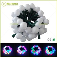 Wholesale price 500nodes addressable RGB G40 DC12V WS2811 LED Christmas pixel string light all GREEN wire waterproof IP68