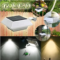 Uniquefire 4 Packs ! New version  White Color Solar Powered 6 LEDs Outdoor Light For Garden Landscape Lawn Fence,Home,Gutter