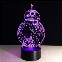Creative Gifts Star Wars Lamp 3D Night Light Robot USB Led Table Desk Remote Contro as Home Decor Bedroom Reading Nightlight