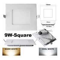 12w Square Warm White 3000-3500k Super Bright 9W Ultra-thin LED Panel Lamp Ceiling Lamps Recessed Light with Led Driver