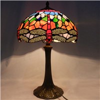 European Tiffany dragonfly high table lamp classic small lamp living room bedroom bedside lamp villa creative lamp