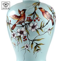 New Classical Hand Painted Chinese Ceramic Linen Lampshade Led E27 Table Lamp For Living Room Bedroom Decor H 60/65cm 1730