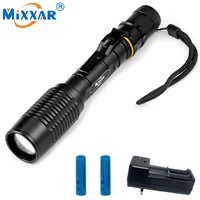 ZK35 V5 CREE XM-L T6 LED Flashlight 5000LM Flashlight 5-Mode Torch Light Suitable Two 5000mAh Batteries Zoomable Torch