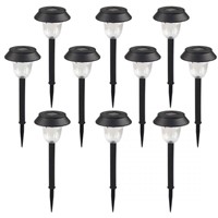 1 Set of 10 Plastic Garden LED White-Light Solar Lawn Lights Pathway Outdoor Garden Path Party Lamp