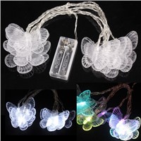 2.5M 10-LED Butterfly Shaped String Lights Festival Fairy Decoration Lamp SGG#