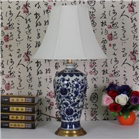 Modern Chinese Jingdezhen Blue And White Porcelain Led E27 Dimmiable Table Lamp For Living Room Study Decor Ceramic Lights 1836