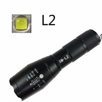 5000Lumens Updated E17 LED Flashlight Powerful CREE XML L2 5-Mode Zoomable Lamp Camping Torch A /18650By AA Rechargeable Battery