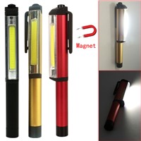 High Quality Portable COB 3W LED Pen Flashlight Magnetic Clip LED Lamp Light For home car camper