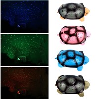 Led Night Light Moon and Stars Projector With 4 Light Music for Baby Children 4 Colors Turtle Lamp Toys Cute Design