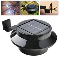 2x 3 leds light sensor control Solar Powered Fence Gutter Solar Lights, Outdoor Security Solar Lamps black color