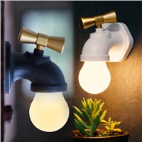 New Creative USB Rechargeable Intelligent Voice Control LED Antique Faucet Tap Night Light Home Lamp 2 Modes