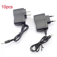 10pcs LED Flashlight AC home Wall Charger 3.5mm Power adapter for 18650 Rechargeable Battery Torch Flash light Batteries EU US