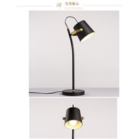 Modern Nordic style Table Lamp Iron Black E27 Base LED bulb adjustable holder study office lighting