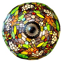 FUMAT Glass Art Table Lamps European Style Lotus Stained Glass Lamp Hand Made LED Bedside Living Room Decor Light Fixtures