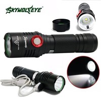 Super Brigh Zoom 5 Mode CREE XM-L2 T6 LED USB Rechargeable Flashlight Torch Lamp 170118