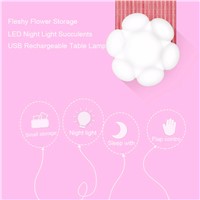 Fleshy Flower Storage LED Night Light Succulents USB Rechargeable Table Lamp Silicone Floral Touch Control Lamp Light 2017 Hot