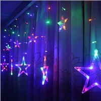 Romantic 138 LED Star Curtain String Light 8 Flashing Modes with Waterproof for Wedding Christmas Wedding EU Plug --M25