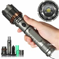 Practical 2500LM XML T6 LED Rechargeable Flashlight Zoomable Tactical Torch Light Lamp Super Bright for Outdoor Camping Hunting