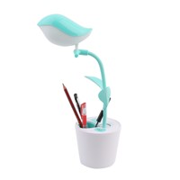 Creative Cute Birds on the Tree Shape LED USB Rechargeable Lamp Eye Protective Reading Lamp Penholder 2017 Brand New