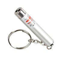 New Mini 2in1 Laser Torch Flashlight Portable LED Light Torch Keychain Silver M25
