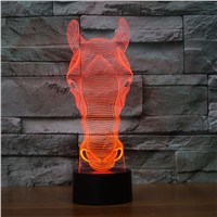 7 Color change Horse Head Lamp 3D lamp Led Night Lights for Kids Touch USB Table Baby Sleeping Nightlight IY803548