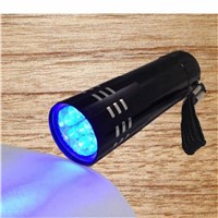 2016 Hot Sale Portable Mini Aluminum UV Flashlight Violet Light 9 LED UV Torch Light Lamp Flashlight