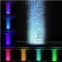 IP68 Submersible Underwater Light 12 Leds Aquarium Bubble Curtain Pattern RGB  Fish Tank Lamp with 1.5m Pipe Tube for Air Pump
