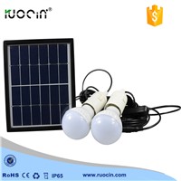 Portable LED Outdoor Solar Lights System Kit Waterproof 2 Bulbs Mobile Phone Power Bank Rechargable Battery Camping Lighting