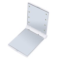 LED Lights Make Up Mirror Cosmetic Portable Travel Folding Compact Pocket  High quality and inexpensive Mini LED cosmetic mirror