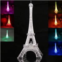 2017 Fashion Eiffel Tower Night Light Colorful LED Lamp In Bedroom Wedding Decoration Home Accessories Party Birthday Gift