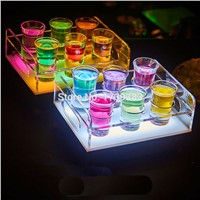4Pcs/Set 6-Bottle Shot Glass Bullet Cup drinkware Holder Colorful LED light up Wine rack glowing ice buckets for bars/events