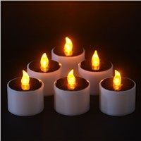 Solar Power LED Candle Light Romantic Candles-flameless  Flicker Lamp  6 Pieces/set Outdoor candlelight dinner Solar candle lamp