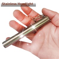 Super bright Mini Portable Stainless Steel Keychain LED Flashlight Torch light , For AAA Battery