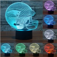 7 Color Changing Acrylic Baseball cap New England Patriots 3D Night Lamp touch sensor Night Lamp led table desk light IY803652