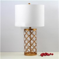 Retro Creative Luxurious American Country Carved Gold Iron Fabric E27 Table Lamp For Living Room Bedroom Bedside H 62/72cm 1291