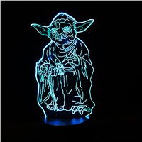 Remote/Touch light 3D Light Star Wars Yoda LED Night Light LED Lighting USB Table desk Lamp Bedside Nightlight Gift IY803327-20