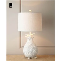 Resin Fabric Shade Pineapple Desk Lamp Fixture Modern Nordic Art Deco Style Ananas Table Light Luminaria for Bedroom Bedside