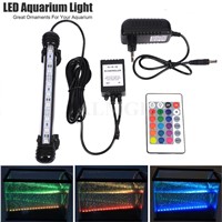 EU Plug US Plug Aquarium Fish Tank LED Light RGB Remote Waterproof IP68 5050 SMD LED Bar Light Submersible 18CM 28CM 38CM 48CM