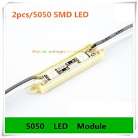 1000pcs/lot 2PCS SMD5050 LED Module for LED advertising signs and channel letter Single Color DC12V  waterproof
