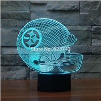 3D led logo light on helmet Pittsburgh Steelers American football Slong light gifts
