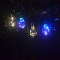 Lumiparty Hanging Solar Light Bulb with Clip Solar Rotatable Outdoor Garden Camping Hanging Light Lamp Bulb