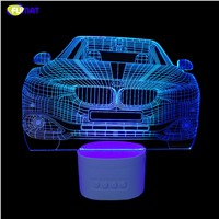 FUMAT BMW CAR 3D Lamp Indoor BMW Car  Bluetooth Speaker USB Music 3D Light 5 Color Changeable Acrylic Lampara Kid Gift