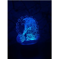 New Eagle and Motorcycle 3D LED Night Light USB 7 Color Change Decoration Househould lamp Child Kids Holidays &amp;amp;amp; Birthdays Gifts