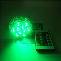 3AAA Battery Operated IR Remote Controlled The submersible light 10 Multicolors SMD LED Vase Light Waterproof Floralyte Light