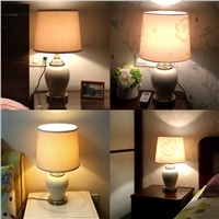 Modern minimalist ceramic table lamp bedroom bedside lamp Chinese creative living room warm decorative table lamp