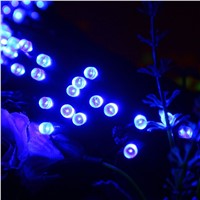 7M Solar Lights 50LEDs with spikes Blue Waterproof Outdoor Decoration Party